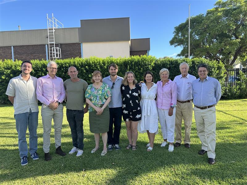 image (54) Left to right: VFFF Directors in Moree, March 2025, Sam Koslowski, Joseph O'Brien, Andy Fairfax, Rosemary Vilgan (Chair), William White, Emilia Kefford, Annabel White, Ruth Armytage AM, Tim Fairfax AC and  Peter Johnstone.