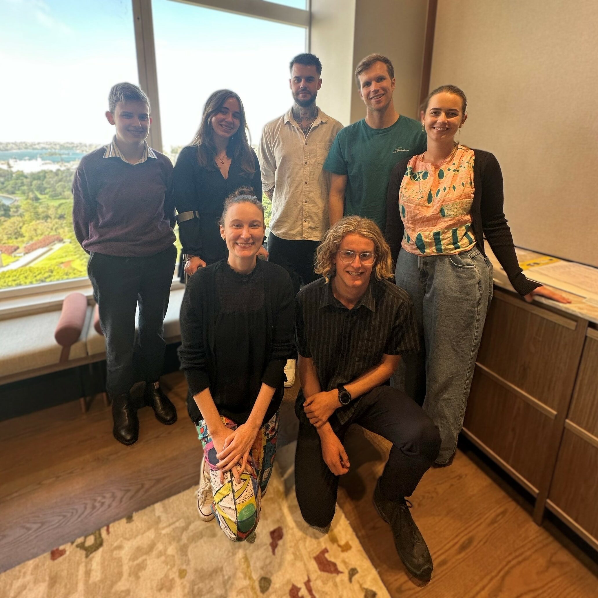 The VFFF Youth Advisory Group. Left to right, back row: Charlotte Watson, Samantha Burton, Kieran Lonergan, Gabe Francis, Taje Fowler. Front row: Elise Lane and Harrison Garlick.